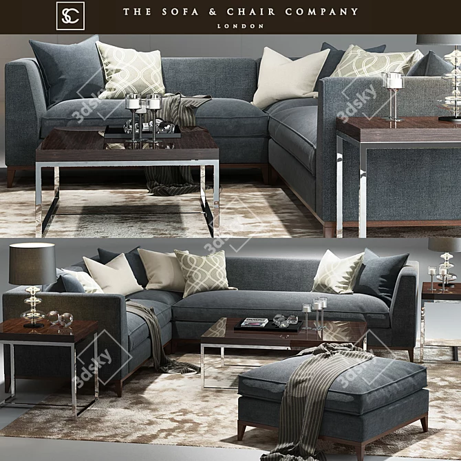 Contemporary Corner Sofa: Pollock 3D model image 1