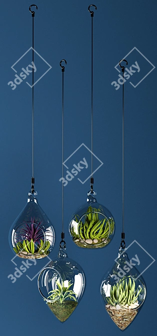 Elevated Suspended Glass Planter 3D model image 3