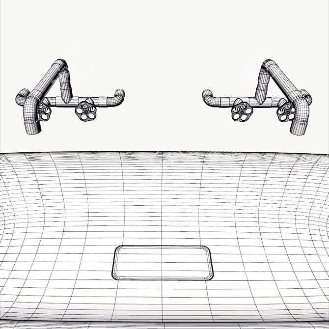 Elegant Shell Wood Washbasin 3D model image 2