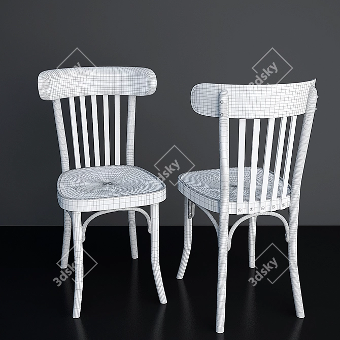 Title: Vintage Viennese Chair: Restored Replica 3D model image 3