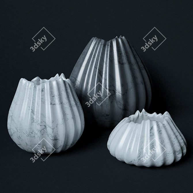 Zaha Hadid Marble Vase 3D model image 1