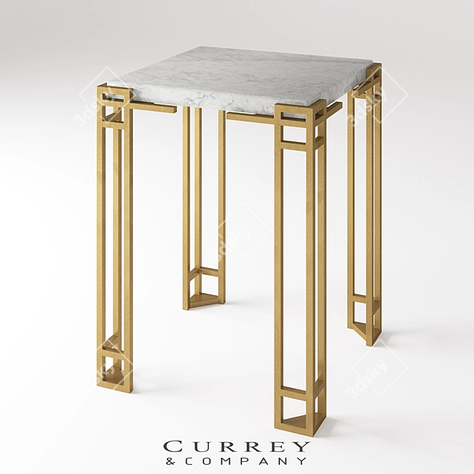 Elegant Zhin Accent Table: Functional Design & Stunning Finish 3D model image 1