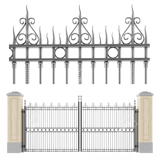 Modern Gate: 2012 Design 3D model image 1