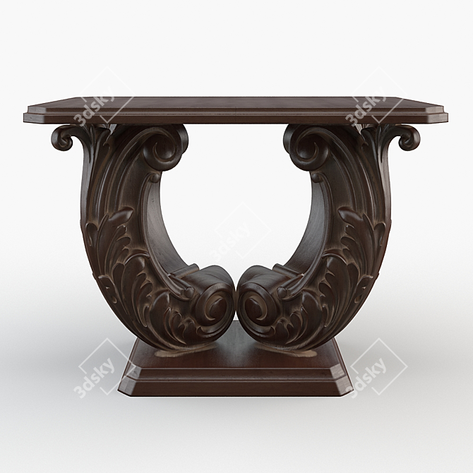 Rustic Oak Coffee Table 3D model image 1