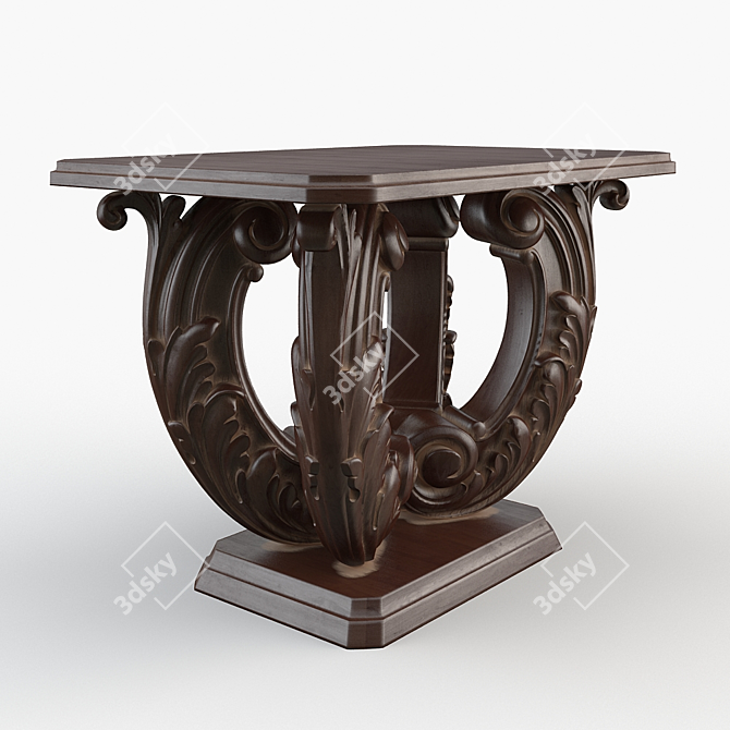 Rustic Oak Coffee Table 3D model image 2