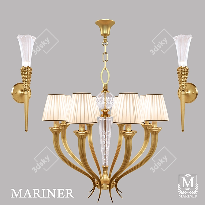 Elegant Chandelier Set: MARINER 20018 & ARBs 3D model image 1
