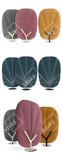 Autumn Tree Screen & Base Chair 3D model image 2