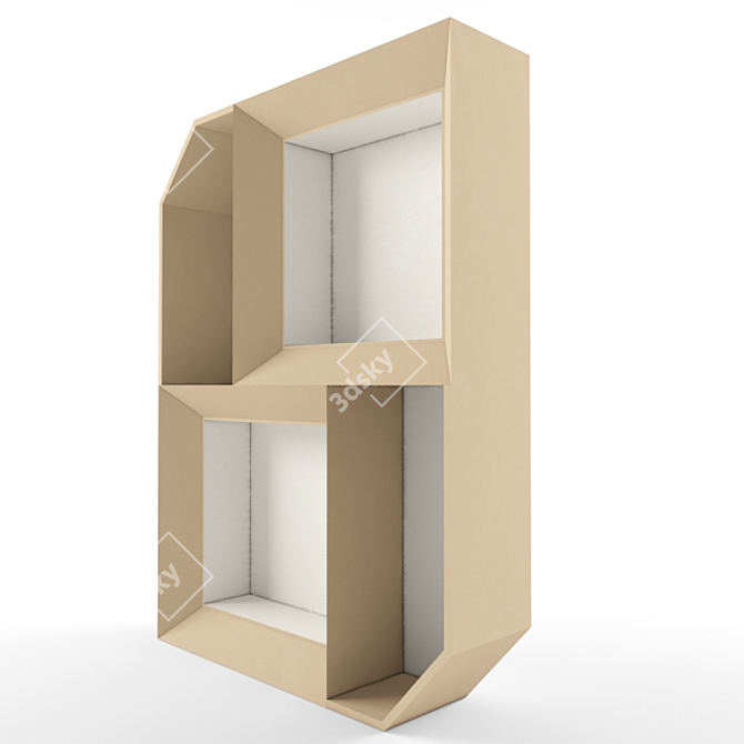 Italian Style Assym Cabinet | Unique & Elegant 3D model image 1