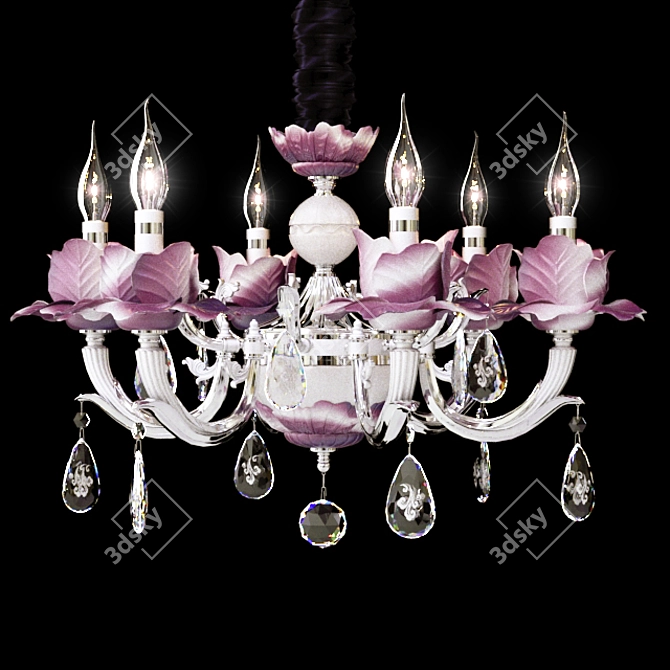 Elegant Anemone Chandelier 3D model image 1