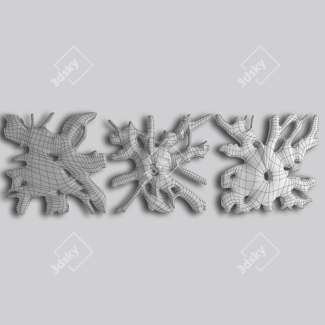 Teak Root Sculpture: Unique, Rustic Art 3D model image 3