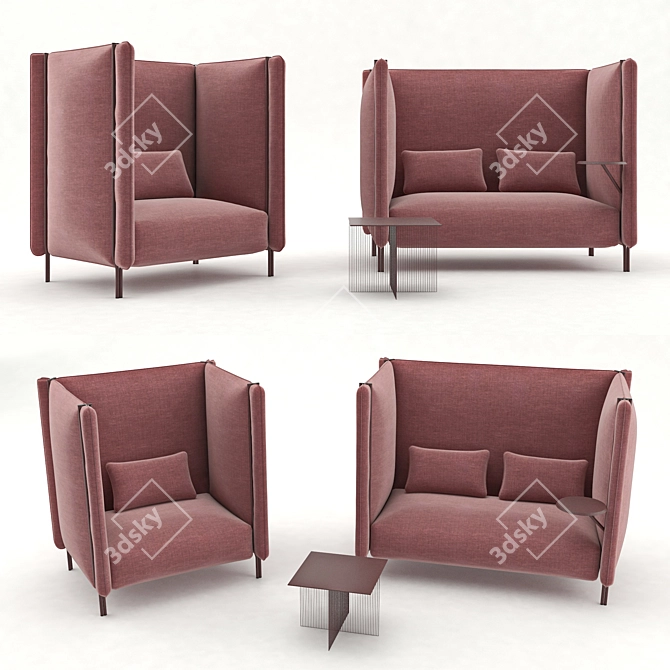 Elegant PINCH High-back Sofa: Polys: 513 242, Verts: 513 592 3D model image 1