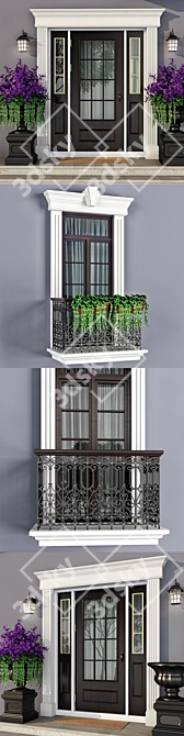 Modern Classic Windows & Doors Set 3D model image 2