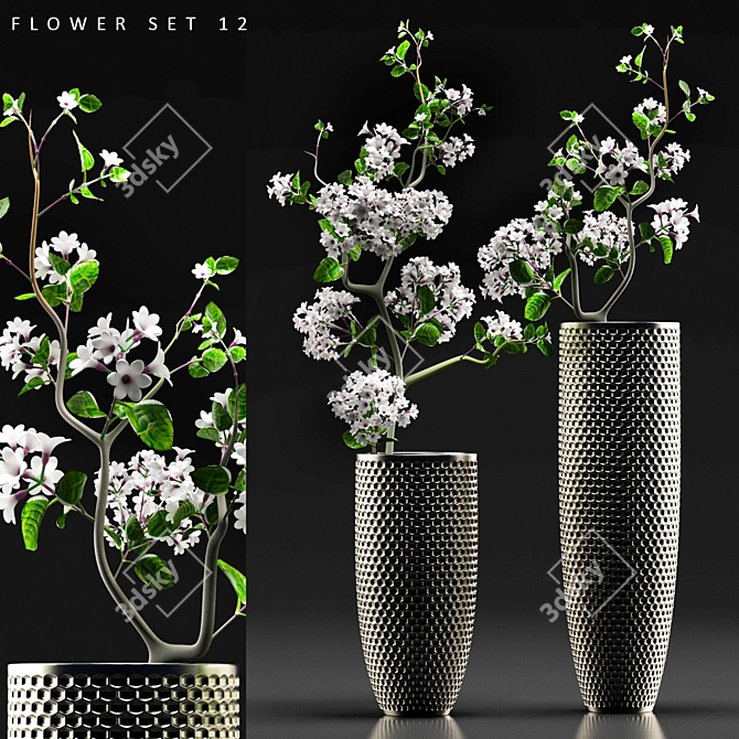 12-Piece Floral Bliss Set 3D model image 1