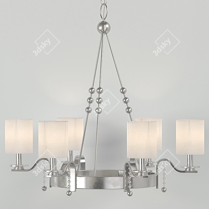 Modern Six-Light Chandelier Set 3D model image 2