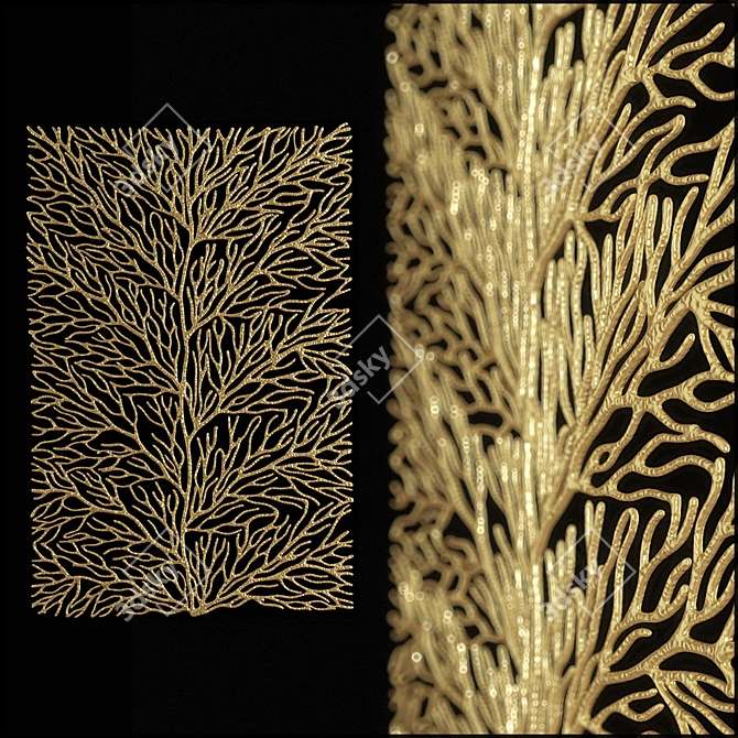 Ocean Harmony Coral Wall Art 3D model image 1