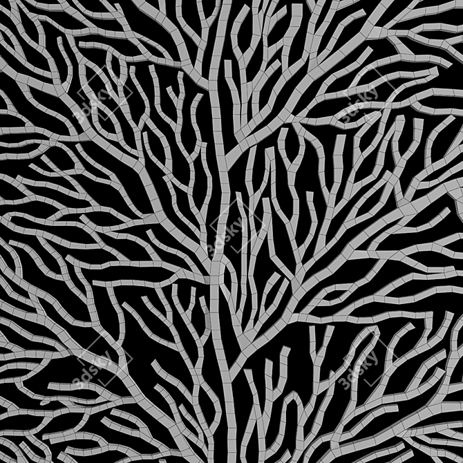 Ocean Harmony Coral Wall Art 3D model image 3
