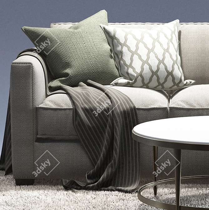 Elegance in Motion: Baker Manhattan Sofa 3D model image 2