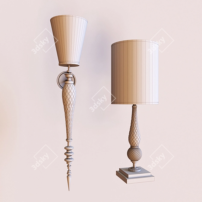 Elegant Zanaboni Table Lamps & Sconces 3D model image 2