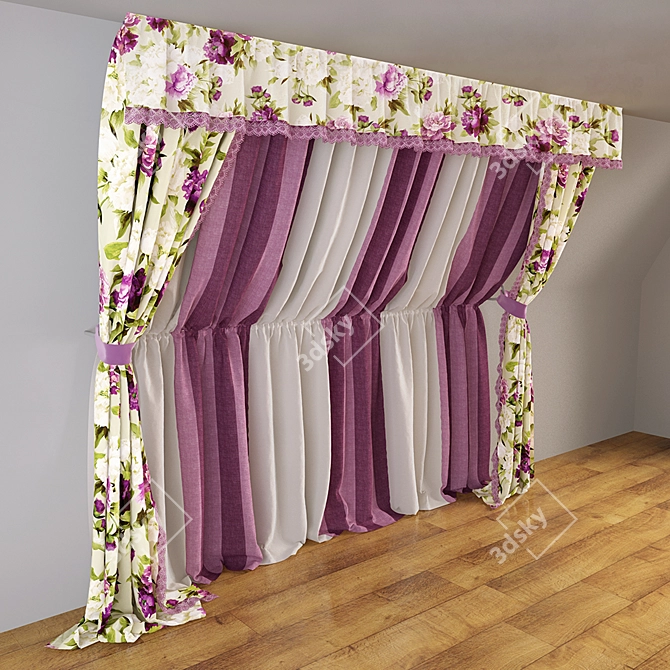 Floral Lace Canopy 3D model image 2