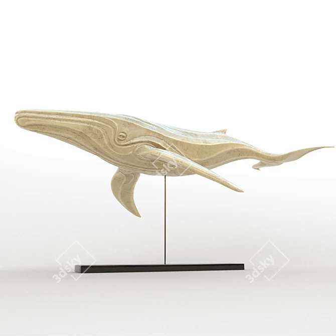 Ocean Majesty Whale Sculpture 3D model image 1