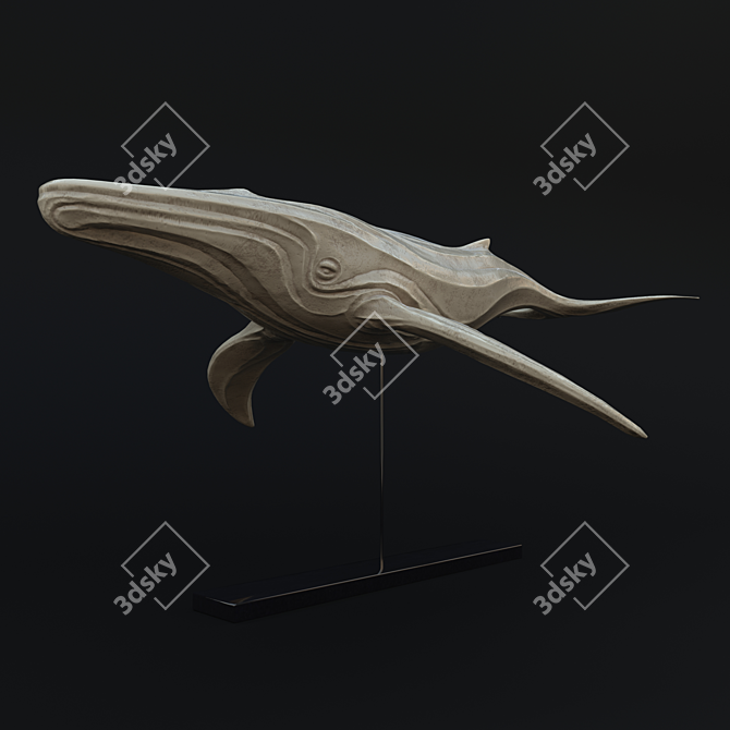 Ocean Majesty Whale Sculpture 3D model image 3