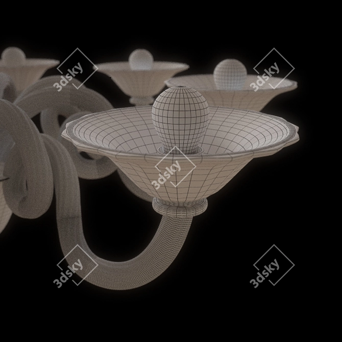 Sylcom Soffio 1382 Elegant Flush Mount Ceiling Fan 3D model image 2