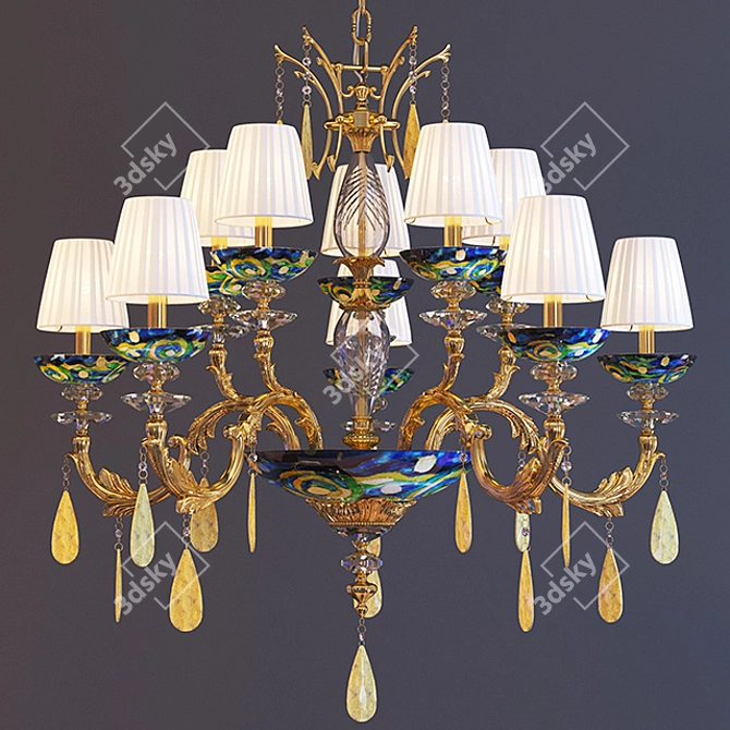 KOLARZ Smeralda Chandelier: Timeless Elegance 3D model image 1