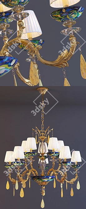 KOLARZ Smeralda Chandelier: Timeless Elegance 3D model image 2