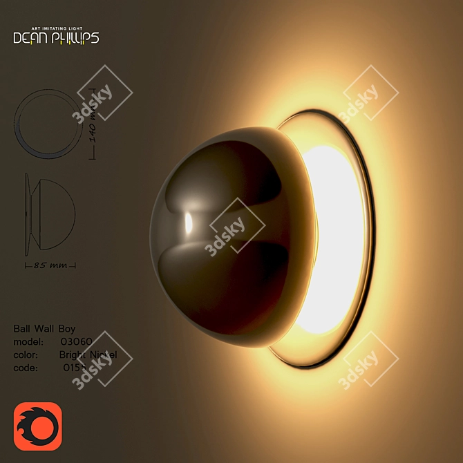 Modern Geometric Wall Sconce 3D model image 1