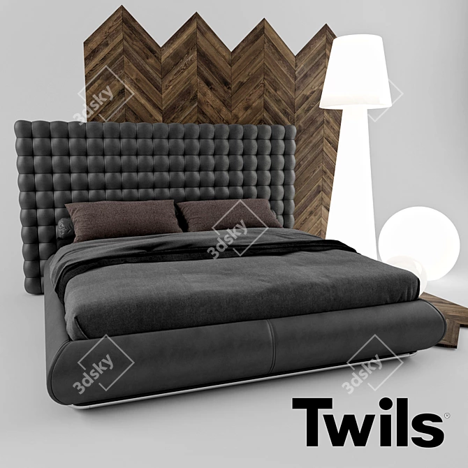 Chic Chocolat Bed Set 3D model image 1