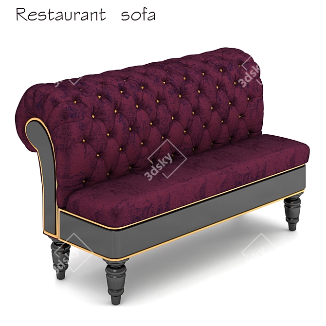 Comfortable Restaurant Sofa | Stylish Seating 3D model image 1