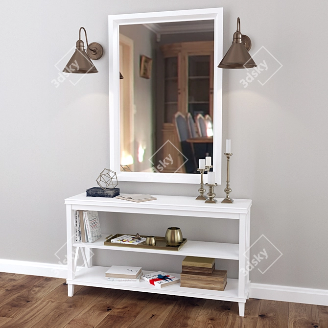 Elegant Cassie Console Set 3D model image 1