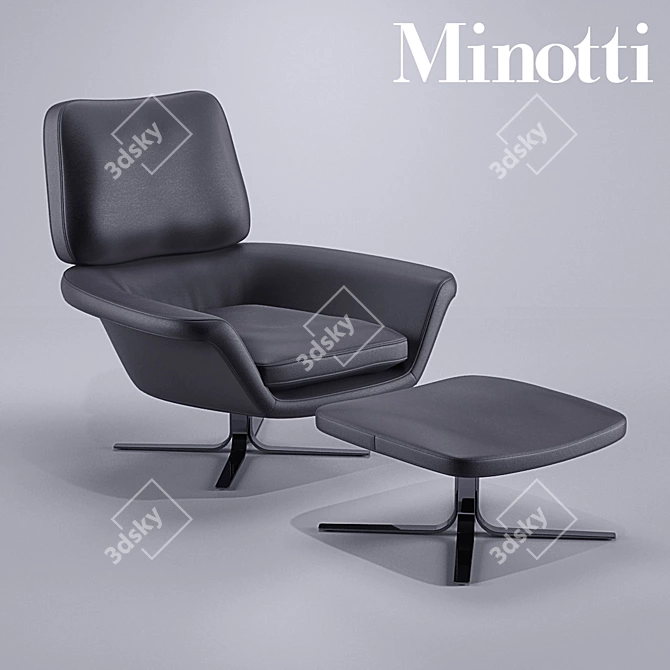 Luxury Minotti Blake Soft Armchair - Stylish and Comfortable 3D model image 1