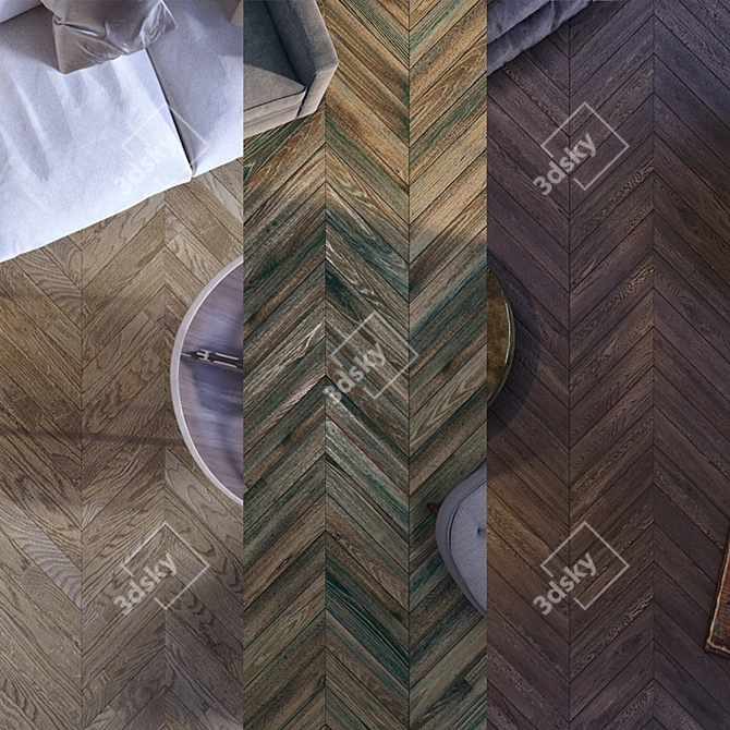 French Christmas Herringbone Parquet 3D model image 1