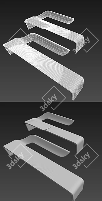 Urban Wave Bench 3D model image 3