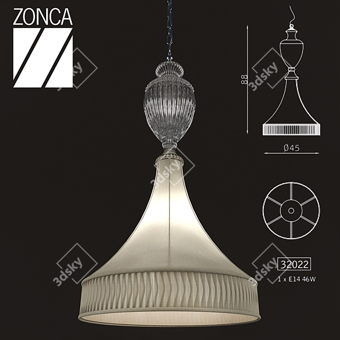 Elegant Signora 32022 Glass Chandelier 3D model image 1
