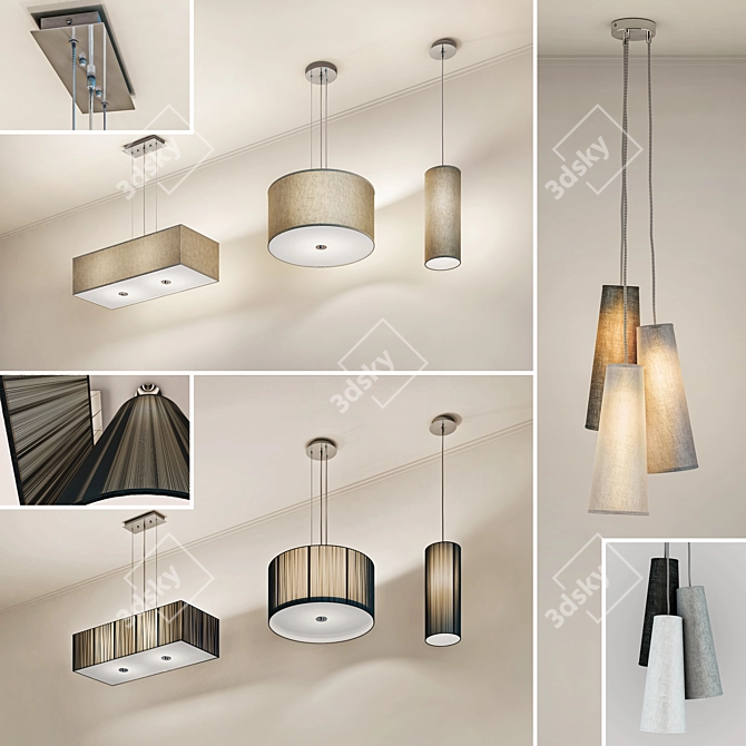 Title: Modern SLV Lamp Set 3D model image 1