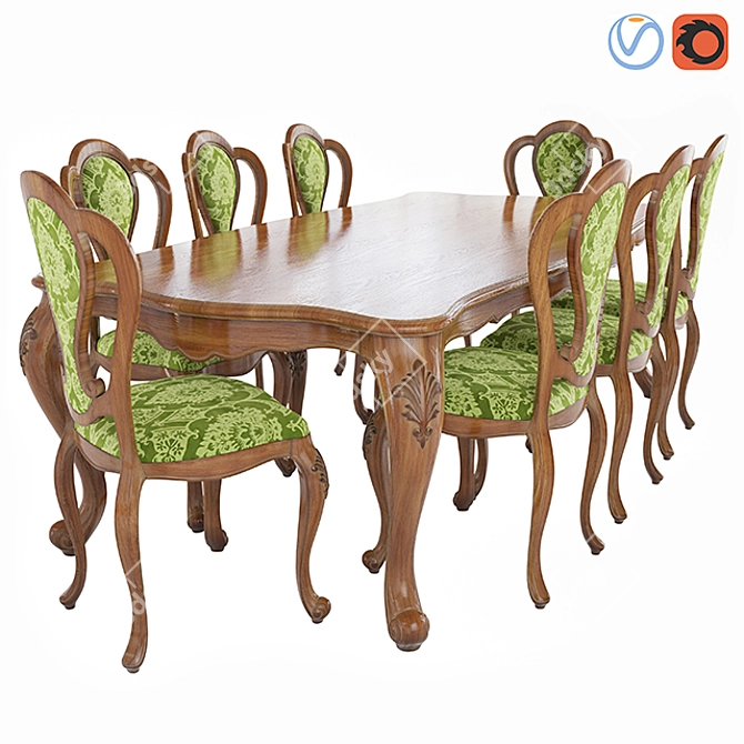 Elegant Dining Set by Wenzhou Aolier 3D model image 1