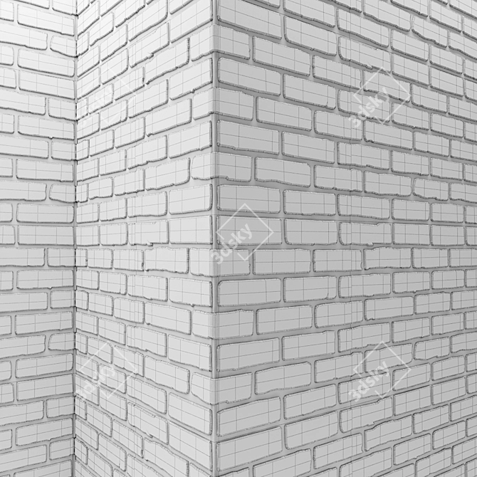 Corners of Strength: Brick Wall 3D model image 3