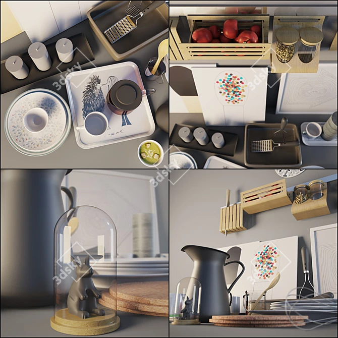 IKEA Kitchen Décor Set 3D model image 2