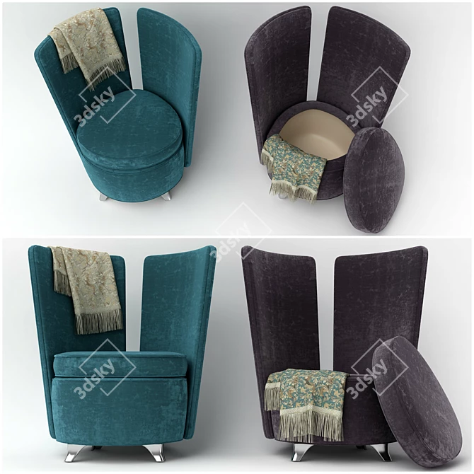 GALAN Armchair: Stylish Storage Solution 3D model image 2