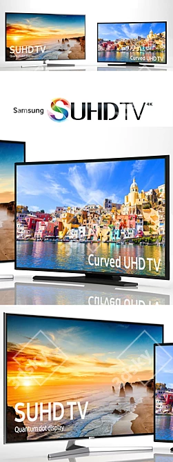 Samsung UHD 4K TVs: 65" & 55" Curved 3D model image 3