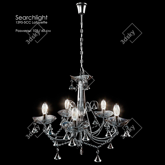 Elegant Lafayette 5-Light Chandelier 3D model image 1