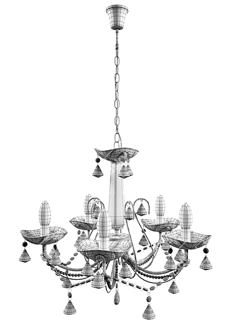 Elegant Lafayette 5-Light Chandelier 3D model image 3