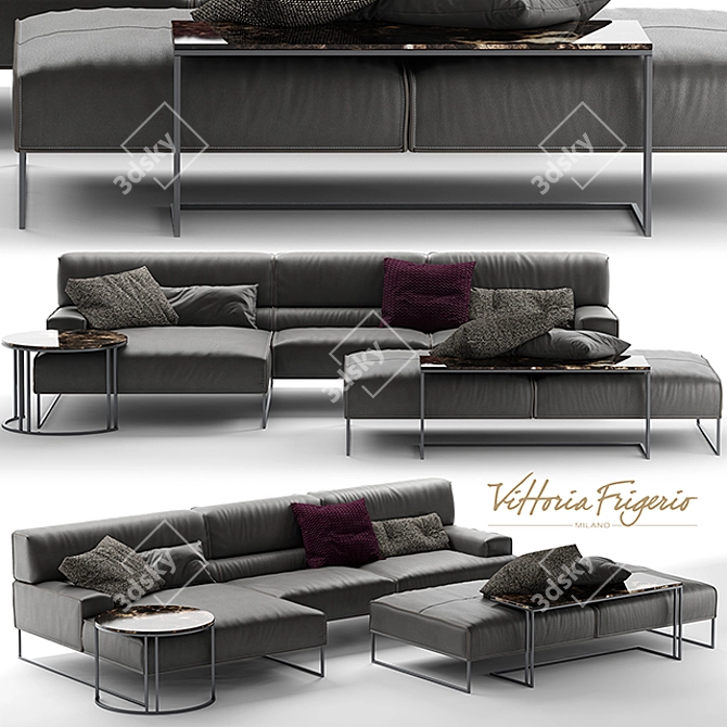 Frigerio Salotti CLOUD: Sophisticated Comfort 3D model image 1