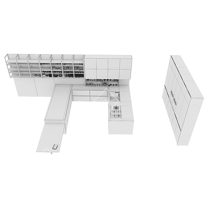 Ultra-Modern Kitchen Tea Set 3D model image 3