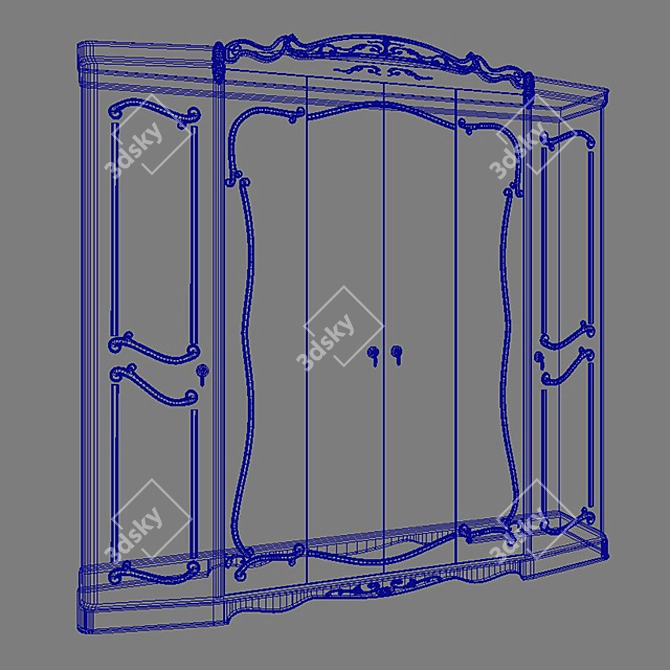 Classic Medium Quality Cabinet 3D model image 2