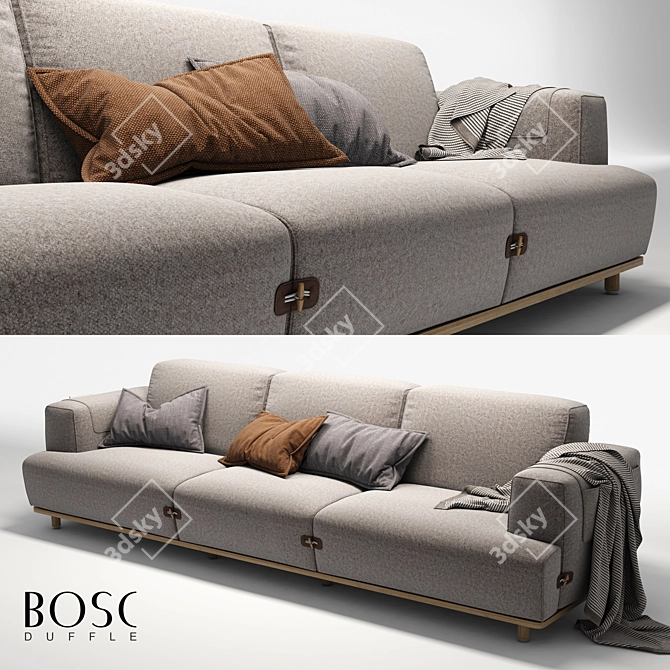Bosc Duffle 3-Seater Sofa 3D model image 1