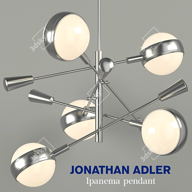 Elegant Ipanema Chandelier Set 3D model image 1