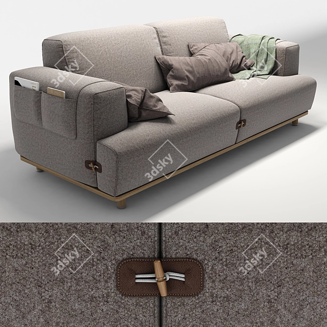 Bosc Duffle 2-Seater Sofa 3D model image 2